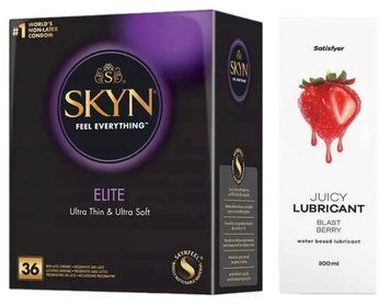 Комплект Лубрикант Satisfyer Juicy Blast Berry 300 мл + Skyn Elite 36 шт SOS12906 фото