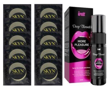 Комплект SKYN Pina Colada 10 шт + INTT Deep Throat Oral Spray (12 мл) SOS13693 фото