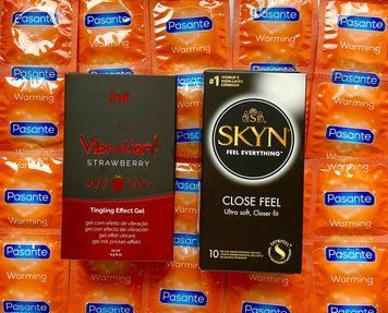 Набір 22 шт SKYN Close Feel - Pasante Warming + Рідкий вібратор Intt Vibration Strawberry (15 мл) SOS1584 фото