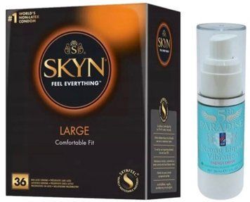 Набір з SKYN Large (36 шт) + Рідкий вібратор 5th Paradise Liquid Vibrator &mdash; Енергетичний напій (30 мл) SOS9950 фото