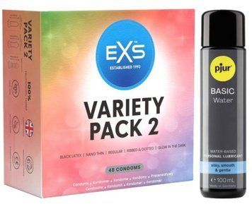 Набор EXS Variety pack 2 (48 шт) + pjur Basic Waterbased 100 мл SOS13402 фото