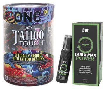 Набор из ONE Tattoo Touch, 100 шт + Пролонгатор Intt Dura Max Power (12 мл) SOS9145 фото