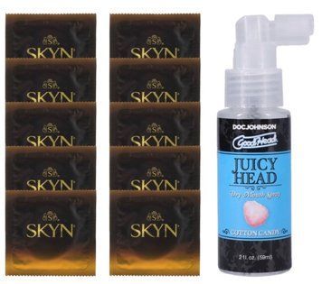 Комплект SKYN Passion Daiquiri 10 шт + Doc Johnson GoodHead Juicy Head Dry Mouth Spray Cotton Candy (59 мл) SOS13652 фото