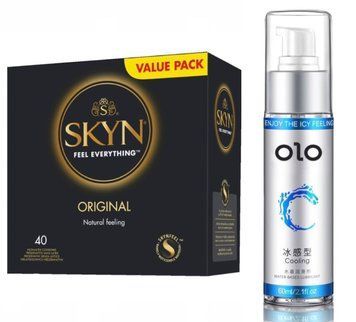 SKYN ORIGINAL 40 шт + подарунок - Лубрикант OLO охолоджуючий  (60 мл) SOS479 фото