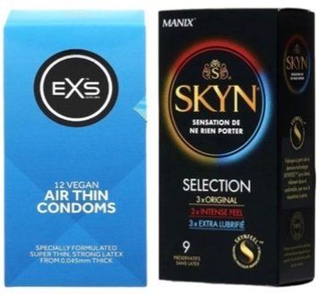 Набор з Skyn Selection 9 шт + EXS Air Thin 12 шт SOS7828 фото