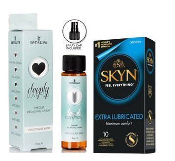 SKYN Extra Lube &mdash; 10 шт та Спрей Sensuva Deeply Love You Chocolate-Mint SOS887 фото