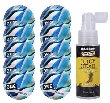 Комплект ONE Fresh Mint 10 шт + Doc Johnson &ndash; Pineapple, 59 мл SOS13794 фото