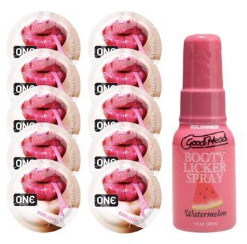 Комплект ONE Bubblegum 10 шт + Doc Johnson GoodHead Booty Licker Spray Watermelon (29 мл) SOS13894 фото