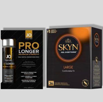 SKYN Large 36 шт + Пролонгатор JO Prolonger Spray with Lidocaine (60 мл) SOS5305 фото