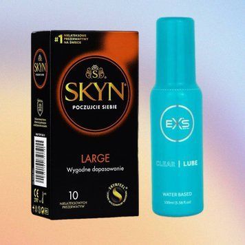 Комплект Skyn Large 10 шт + Лубрикант EXS Clear Lube 100 мл (Water Based) SOS4461 фото