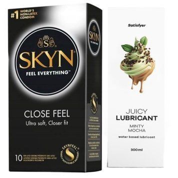 Набір Лубрикант Satisfyer Minty Mocha 300 мл + SKYN Close Feel 10 шт. SOS12818 фото