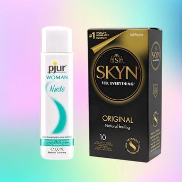 Набор SKYN Original 10 шт и Лубрикант pjur Woman Nude 100 мл SOS4374 фото