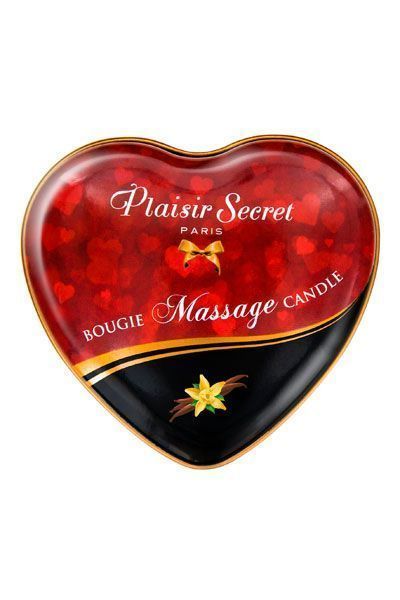 Массажная свеча сердце Plaisirs Secrets Vanilla (35 мл) SO1865 фото