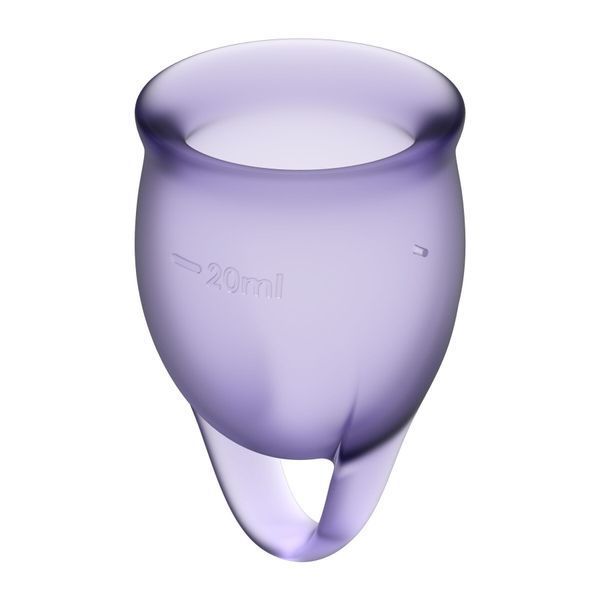 Набор менструальных чаш Satisfyer Feel Confident (lila), 15мл и 20мл, мешочек для хранения SO3580 фото