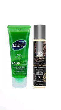 Набор лубрикантов Unimil Aloe 80 мл + System JO Double Chocolate (30 мл) LB158 фото
