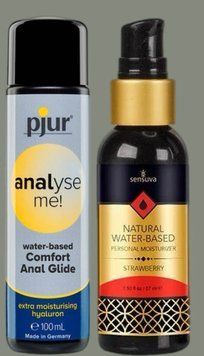 Набор лубрикантов pjur analyse me! Comfort water glide 100 мл + Sensuva Natural Water-Based Strawberry (57 мл) LB988 фото