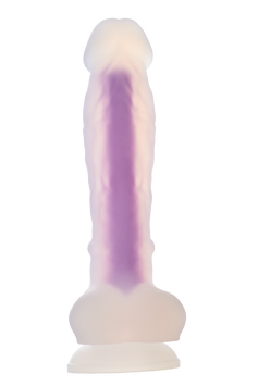 Светящийся фаллоимитатор Dream Toys RADIANT SOFT SILICONE GLOW IN THE DARK DILDO MEDIUM PURPLE DT22047 фото