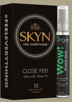 Набір SKYN Close Feel пачка 10 штук + Спрей для орального WOW! ментол: 10 мл. ORGIE SOS5017 фото