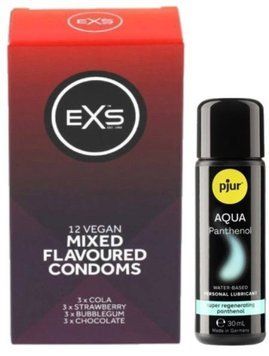 Набор EXS Mixed Flavoured (12 шт) + pjur Aqua Panthenol 30 мл SOS13453 фото