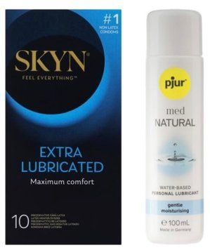 Комплект Skyn Exstra Lube 10 шт + pjur MED Natural Glide 100 мл SOS13303 фото