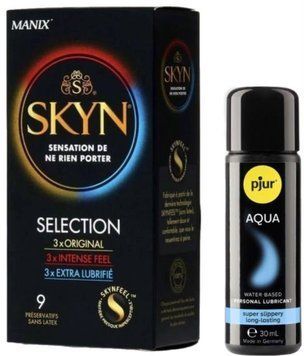 Комплект Skyn ​​Selection 9 шт + Pjur Woman Aqua 30 мл SOS13153 фото