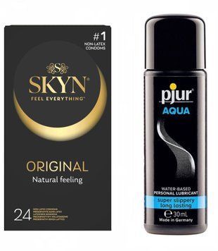 SKYN ORIGINAL (24 шт) та Лубрикант Pjur Aqua (30 мл) SOS309 фото