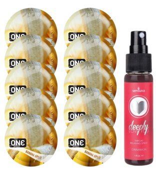 Комплект ONE BananaSplit 10 шт + Sensuva Deeply Love You &ndash; Cinnamon, 29 мл SOS13744 фото