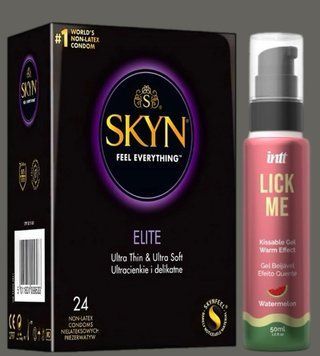 Набор SKYN Elite, 24 шт+Гель INTT Lick Me Kissable Gel Watermelon 50 мл SOS5356 фото