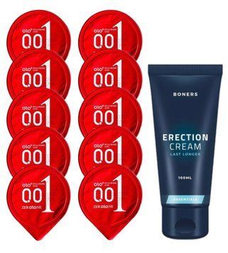 Комплект OLO Warming 001 10 шт + Boners Erection Cream (100 мл) SOS14421 фото