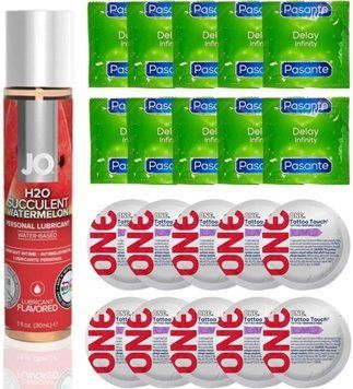 набор 20 шт Pasante + ONE + System JO H2O Watermelon (30 мл) SOS4674 фото