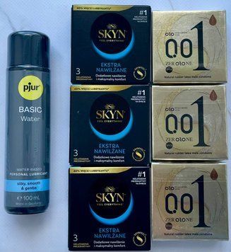 Набор 18 шт OLO Лед и Пламя 001 + Skyn ​​Extra Lube + Лубрикант pjur Basic Waterbased, 100 мл SOS3837 фото