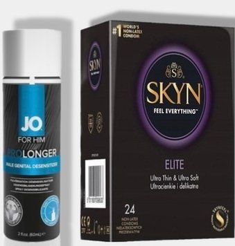 SKYN Elite 24 шт + Пролонгатор System JO Prolonger Spray with Benzocaine (60 мл SOS5742 фото