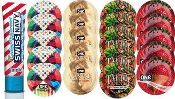 Набор из SwissNavy CoolingPeppermint 10мл + ONERibs + ONE Vanish + ONETattoo + ONE Chocolate Strawberry SOS8619 фото