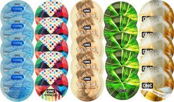 Набір з 25 шт One Oasis Silk + ONE Ribs + ONE Vanish + ONE Glowing + ONE Banana SOS8355 фото