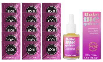 Комплект EXS Extra Thick 15 шт + Love To Love Make Me Quiver SOS14701 фото