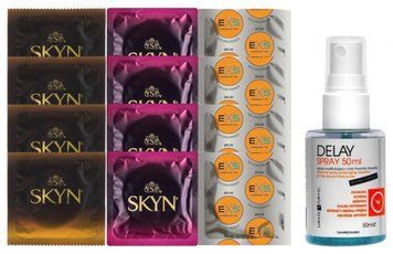 Комплект: Пролонгатор LOVELY LOVERS DELAY SPRAY 50 ML + 8 шт SKYN + 4 шт EXS Delay SOS10825 фото