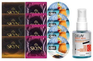 Комплект: Пролонгатор LOVELY LOVERS DELAY SPRAY 50 ML + 8 шт. SKYN + 4 шт. ONE Island Punch SOS10869 фото