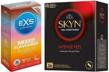 Набор с Skyn Intense feel 36 штук + EXS Mixed Flavoured 12 шт. SOS7879 фото