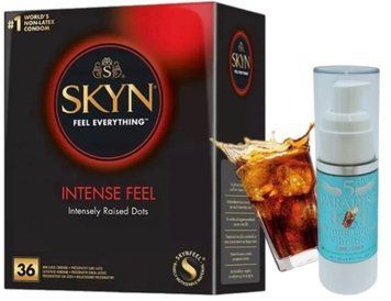 Набір з SKYN Intense Feel (36 шт)  + рідки вібратор 5th Paradise Liquid Vibrator &mdash; Кола (30 мл)  SOS9851 фото