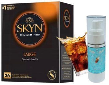 Набір з SKYN Large (36 шт) + Рідкий вібратор 5th Paradise Liquid Vibrator &mdash; Кола (30 мл)  SOS9951 фото