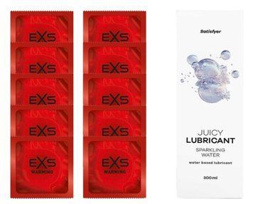 Комплект: EXS Warming 10 шт. + Лубрикант Satisfyer Sparkling Water 300 мл SOS11409 фото
