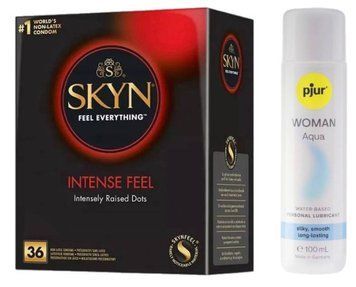 Комплект Skyn Intense feel 36 шт + Pjur Woman Aqua 100 мл SOS13203 фото