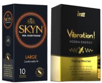 SKYN Large 10 шт + Intt Vibration Vodka (15 мл) SOS7050 фото
