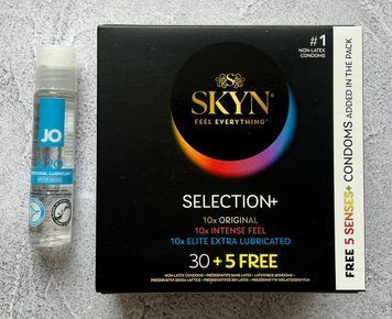 Комплект Skyn Selection 30 шт + 5 of 5 Senses - Лубрикант System JO H2O ORIGINAL (30 мл)  SOS2676 фото