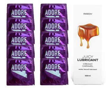 Набор Pasante Adore 10 шт. + Лубрикант Satisfyer Juicy Lubricant Creamy Caramel (300 мл) SOS12099 фото