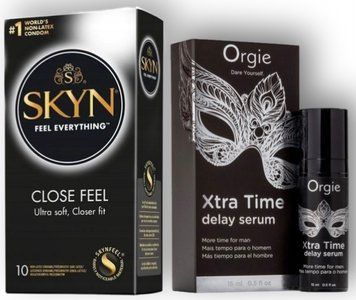 Набір з SKYN Close Feel (10 шт) + Пролонгатор Orgie Xtra Time Delay Serum (15 мл)  SOS8930 фото