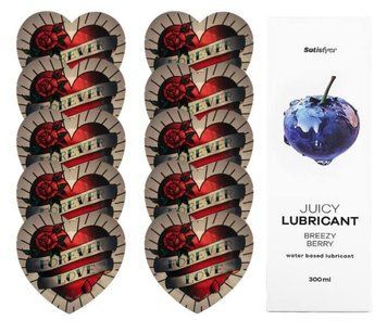Комплект Pasante Heart 10шт. + Лубрикант Satisfyer Juicy Lubricant Breezy Berry 300 мл SOS11550 фото