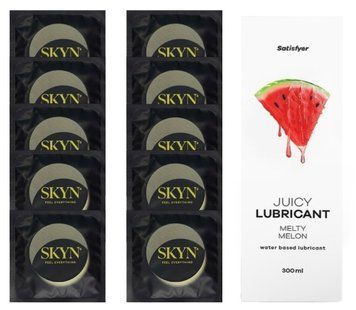 Комплект SKYN Pina Colada 10 шт. + Лубрикант Satisfyer Juicy Lubricant Melty Melon 300 мл SOS12551 фото