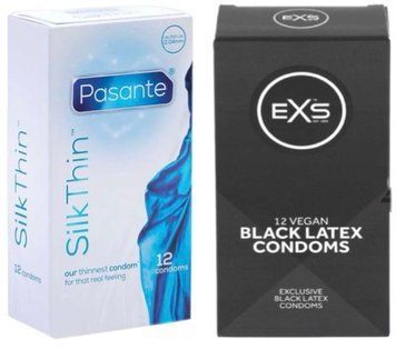Набор с Pasante Silk Thin 12 шт + EXS Black Latex 12 шт SOS8113 фото