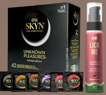 Набір SKYN Pleasures, 42 шт-6 видів + Гель INTT Lick Me Kissable Gel Watermelon 50 мл SOS5179 фото